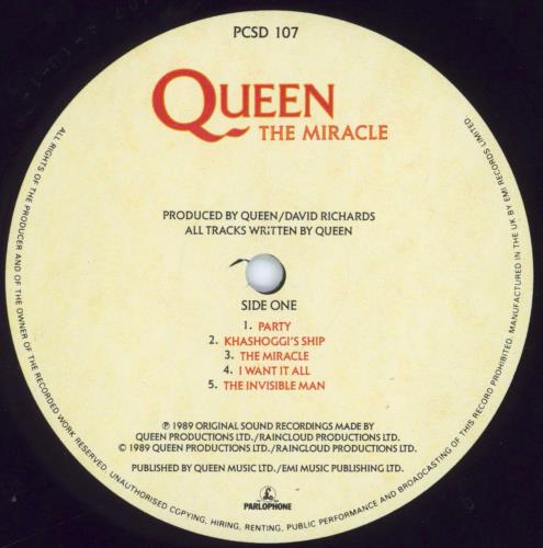 Queen The Miracle - EX UK vinyl LP album (LP record) (576701)
